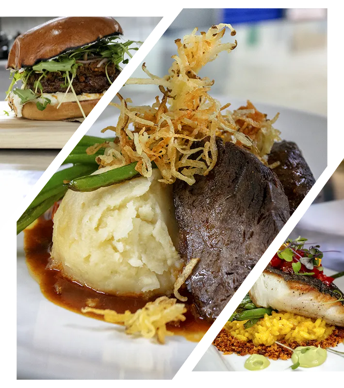 A teaser image showing three of the dishes on our menu